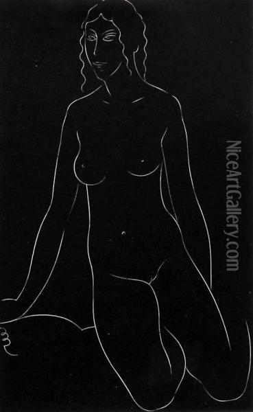 Studies Of Female Nudes Oil Painting - Eric Gill