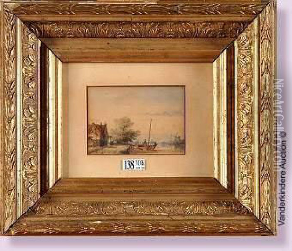 Scene Lacustre En Hollande Oil Painting - Joseph Bles