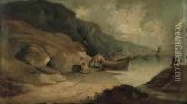 Bootleggers By The Shore Oil Painting - George Morland