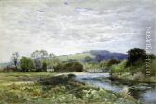 River Landscape Oil Painting - Cyril Ward