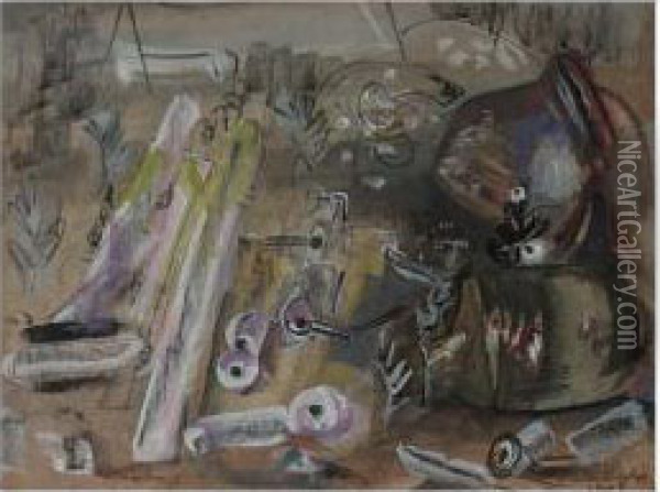 Bomb Damage Oil Painting - Frances Mary Hodgkins
