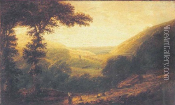 A View Of Hastings From The North Oil Painting - Edmund Garvey