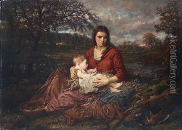 Mother And Child Oil Painting - Henry Campotosto