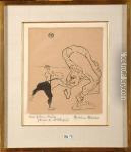 Aux Folies Bergeres, Le Disloque Oil Painting - Henri De Toulouse-Lautrec
