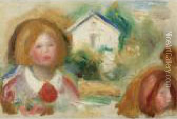 Etudes, Tetes Et Maisons Oil Painting - Pierre Auguste Renoir