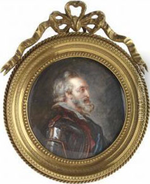 Portratt Av Harforare I Rustning Oil Painting - Peter Adolf Hall