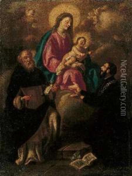 Madonna Mit Zwei Heiligen Oil Painting - Francesco Parise