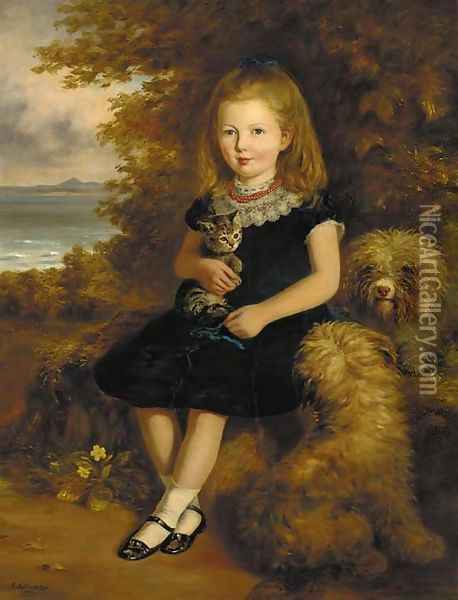 Portrait of a girl Oil Painting - Samuel Edmonston