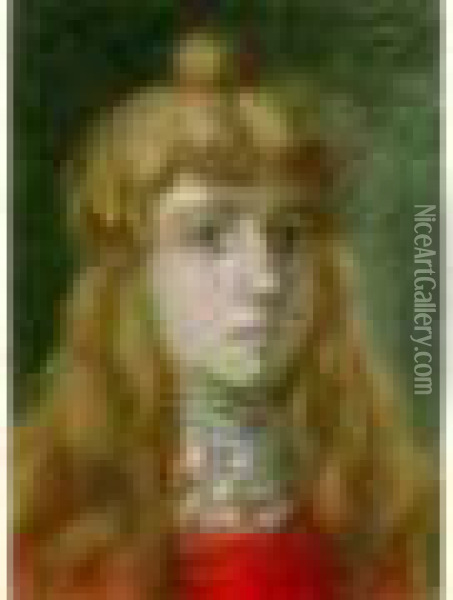 Portrait De Mireille Oil Painting - Auguste Pegurier