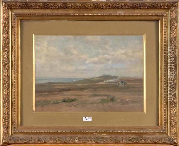 Cavalier En Bord De Mer Oil Painting - Henri-Arthur Bonnefoy