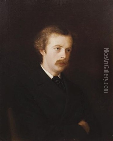 Portrait Of Arthur William Symons Oil Painting - Mathilde, Comtesse Victor Sallier de la Tour