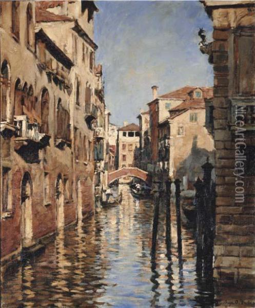 A Venetian Backwater Oil Painting - Stanhope Alexander Forbes