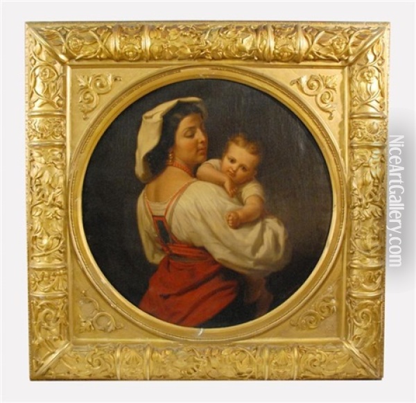Mother And Child Oil Painting - Luther Terry