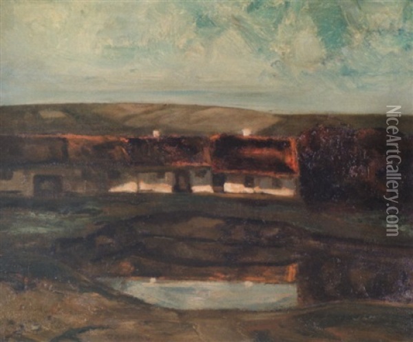 Dachauer Landschaft Oil Painting - Adolf Hoelzel