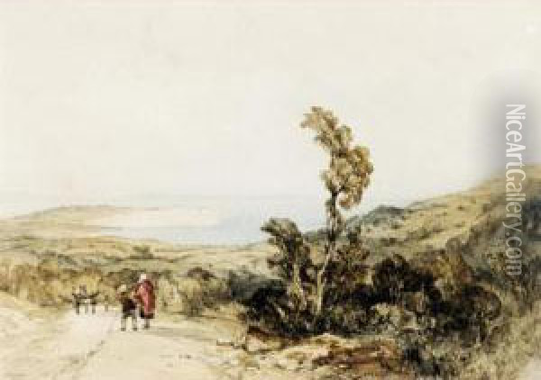 Sandown Bay, Isle Of Wight Oil Painting - Charles Bentley
