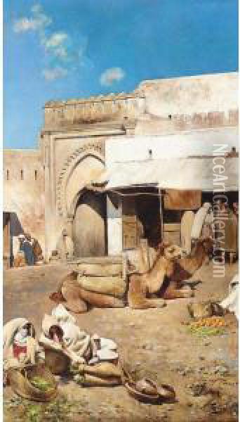 View Of Tangier Oil Painting - Jose Pineda Guerra
