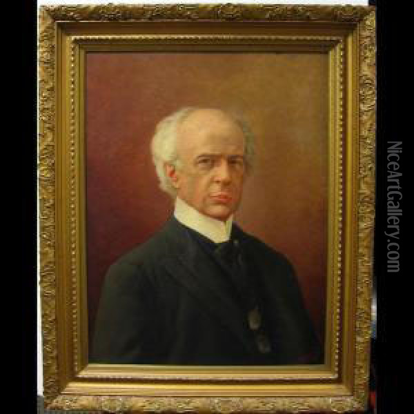 Portrait Of Sir Wilfrid Laurier Oil Painting - F. Mayeur