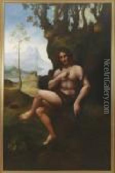 Saint Jean-baptiste Dans Un Paysage Oil Painting - Leonardo Da Vinci