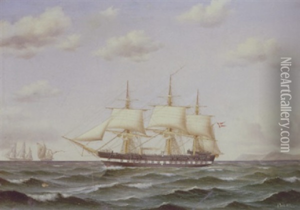 Sejlskibe Pa Havet Oil Painting - Jorgen Dahl