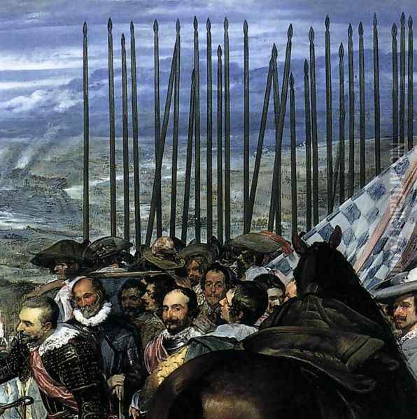 The Surrender of Breda (detail-4) 1634-35 Oil Painting - Diego Rodriguez de Silva y Velazquez