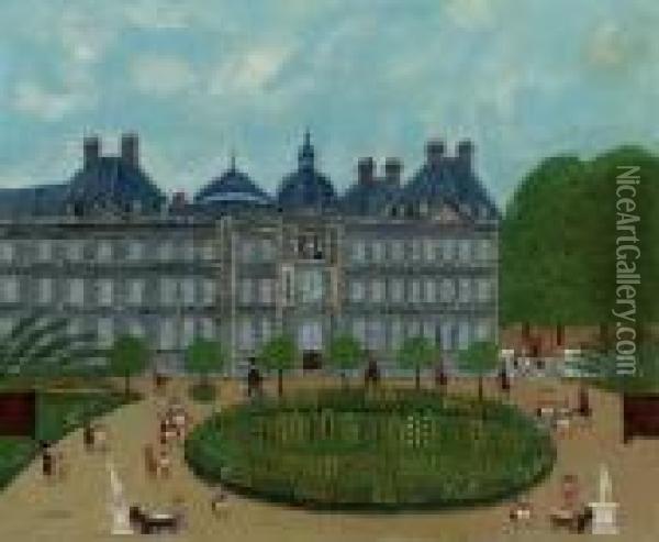 Le Jardin Du Luxembourg Oil Painting - Louis Vivin