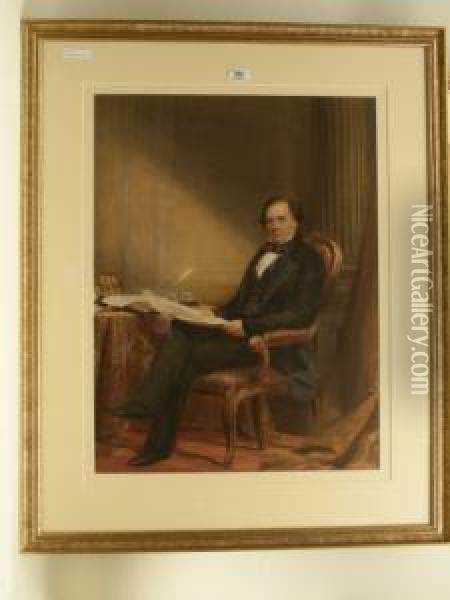 Gentleman Full Length Portraits Oil Painting - Octavius Oakley