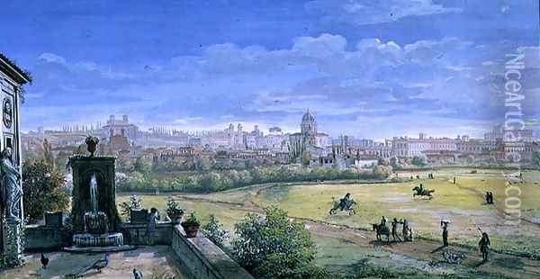 View of Rome, 1665 Oil Painting - Caspar Andriaans Van Wittel