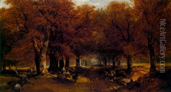 The Forest Lane Oil Painting - John Middleton