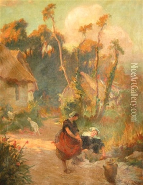 Bretonnes A La Source Oil Painting - Arthur Midy