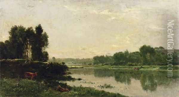 The Banks of the River II Oil Painting - Charles-Francois Daubigny
