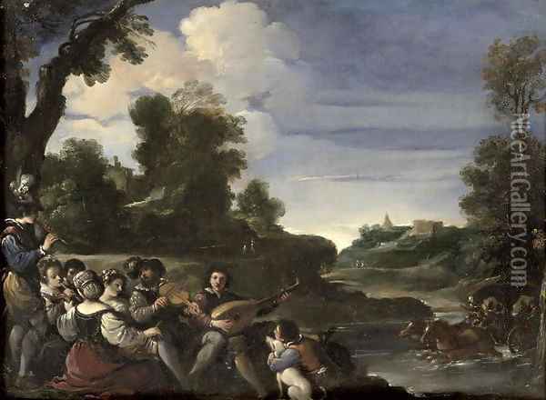Concert Champetre 1617 Oil Painting - Guercino