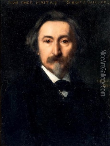 Portrait De Monsieur Goutzwiller Oil Painting - Jean Jacques Henner