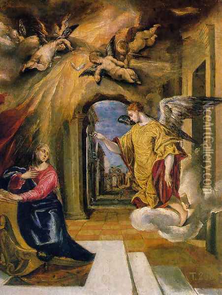 The Annunciation Oil Painting - El Greco (Domenikos Theotokopoulos)