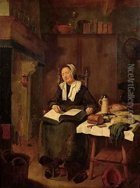 Woman Asleep in a Chair Oil Painting - Quiringh Gerritsz. van Brekelenkam