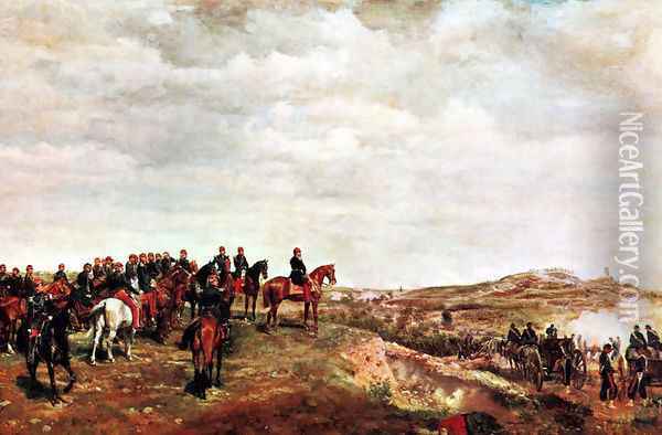 Napoleon III at the Battle of Solferino Oil Painting - Jean-Louis-Ernest Meissonier