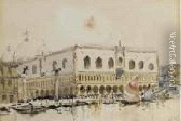 The Doges' Palace, Venice Oil Painting - Hercules Brabazon Brabazon