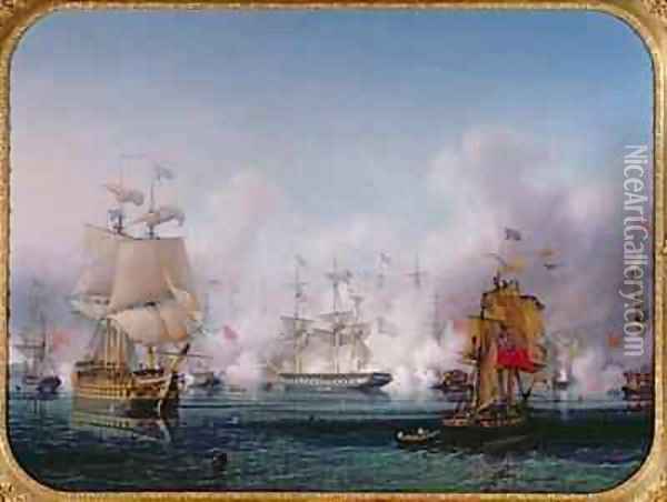Episode of the Battle of Navarino Oil Painting - Ambroise-Louis Garneray