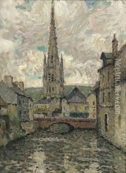 L'Eglise, Harfleur Oil Painting - Henri Eugene Augustin Le Sidaner