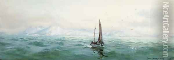 Casting the nets at sea Oil Painting - John Baragwanath King
