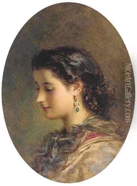 A young beauty Oil Painting - Egron Sellif Lundgren