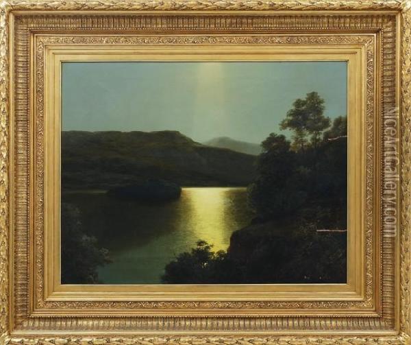Summer Moonlight Oil Painting - James Burrell-Smith