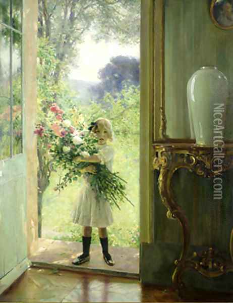 From the Garden Oil Painting - Jules Alexis Muenier