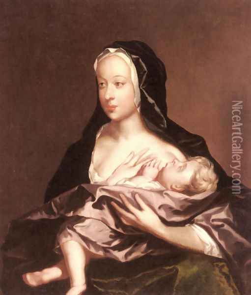 Mother and Child Oil Painting - Gerard Soest