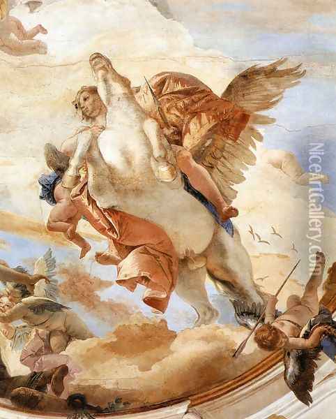 Bellerophon on Pegasus (detail-1) 1746-47 Oil Painting - Giovanni Battista Tiepolo