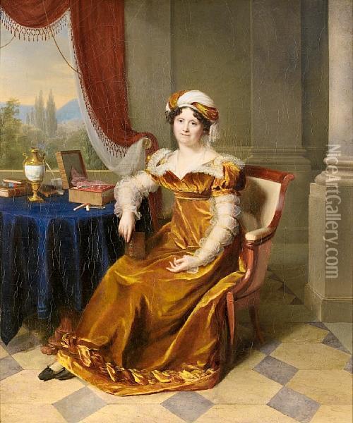 Portrait Of Lady Said To Be Madame Masbou Oil Painting - Firmin Massot