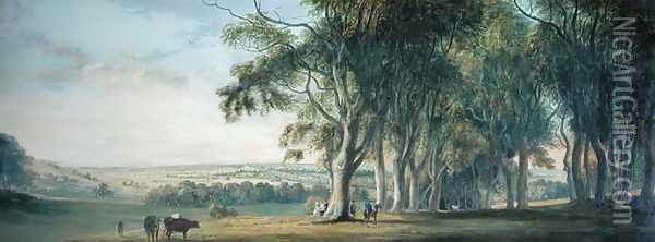 View of Windsor, from Snow Hill in the Great Park, 1800 Oil Painting - Paul Sandby