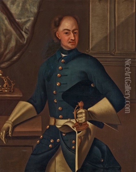 King Karl Xii Of Sweden (1682-1718) Oil Painting - David von Krafft