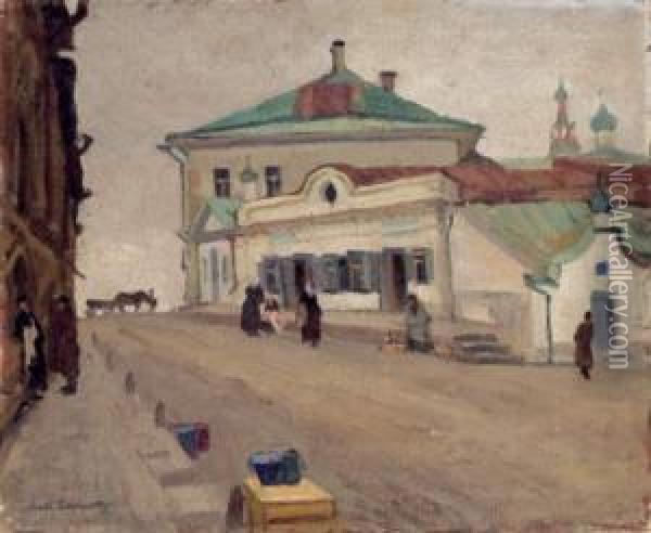 Vue De Pskov Oil Painting - Arnold Borisovic Lakowskij
