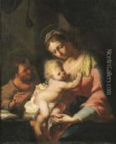 Sacra Famiglia Oil Painting - Antonio Zanchi