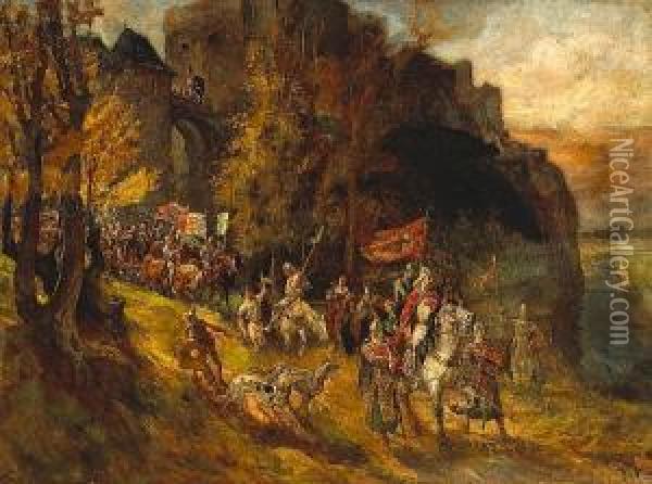 Camelot Oil Painting - Henry John Sandham